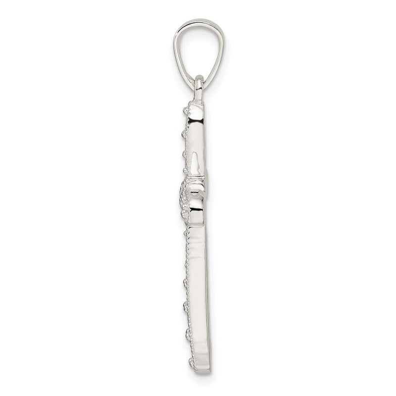 Sterling Silver Cz W/X-Center Cross Pendant