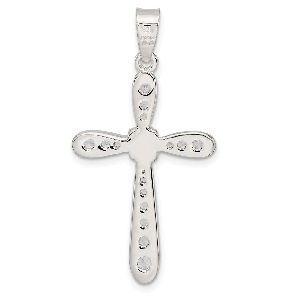 Sterling Silver Cz W/X-Center Cross Pendant