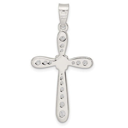 Sterling Silver Cz W/X-Center Cross Pendant