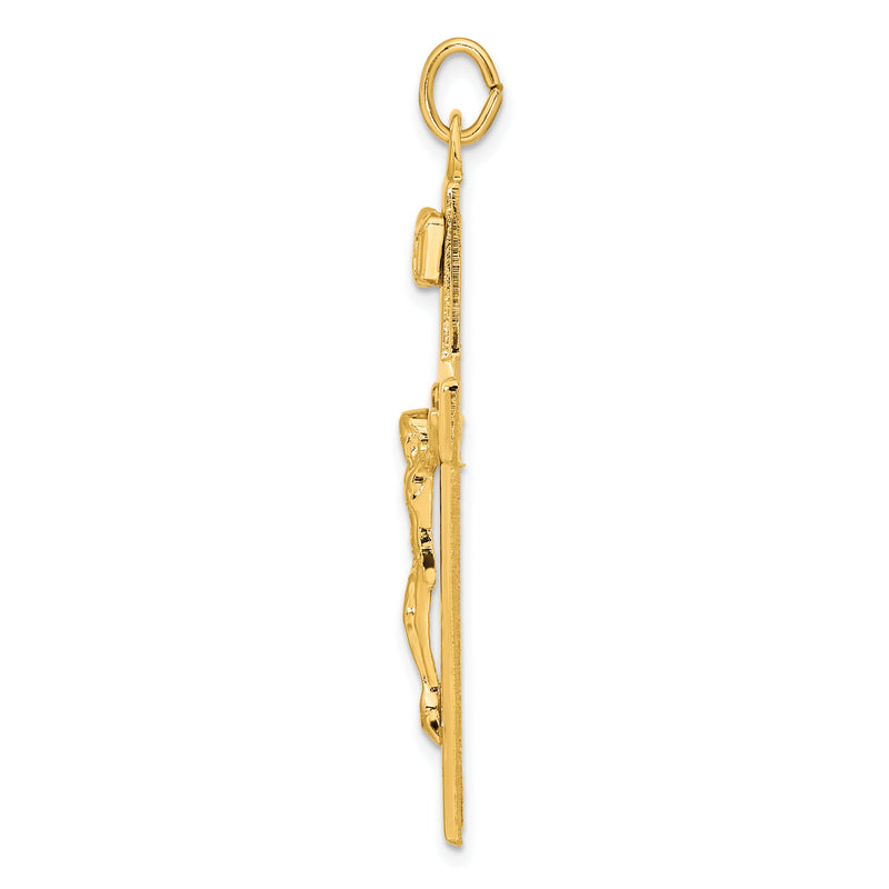 Sterling Silver Gold-Plated Polished Inri Crucifix Cross Pendant