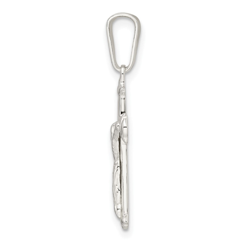 Sterling Silver Polished Crucifix Pendant