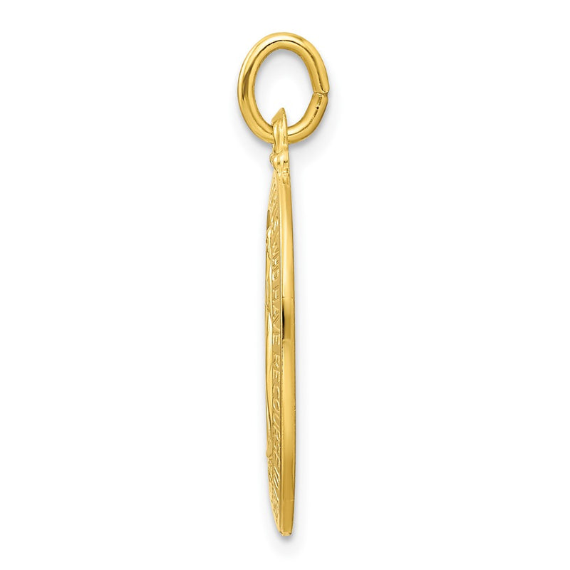 Ss/Gold Plated Sterling Silver Gold-Tone Polished Solid Miraculous Medal Pendant