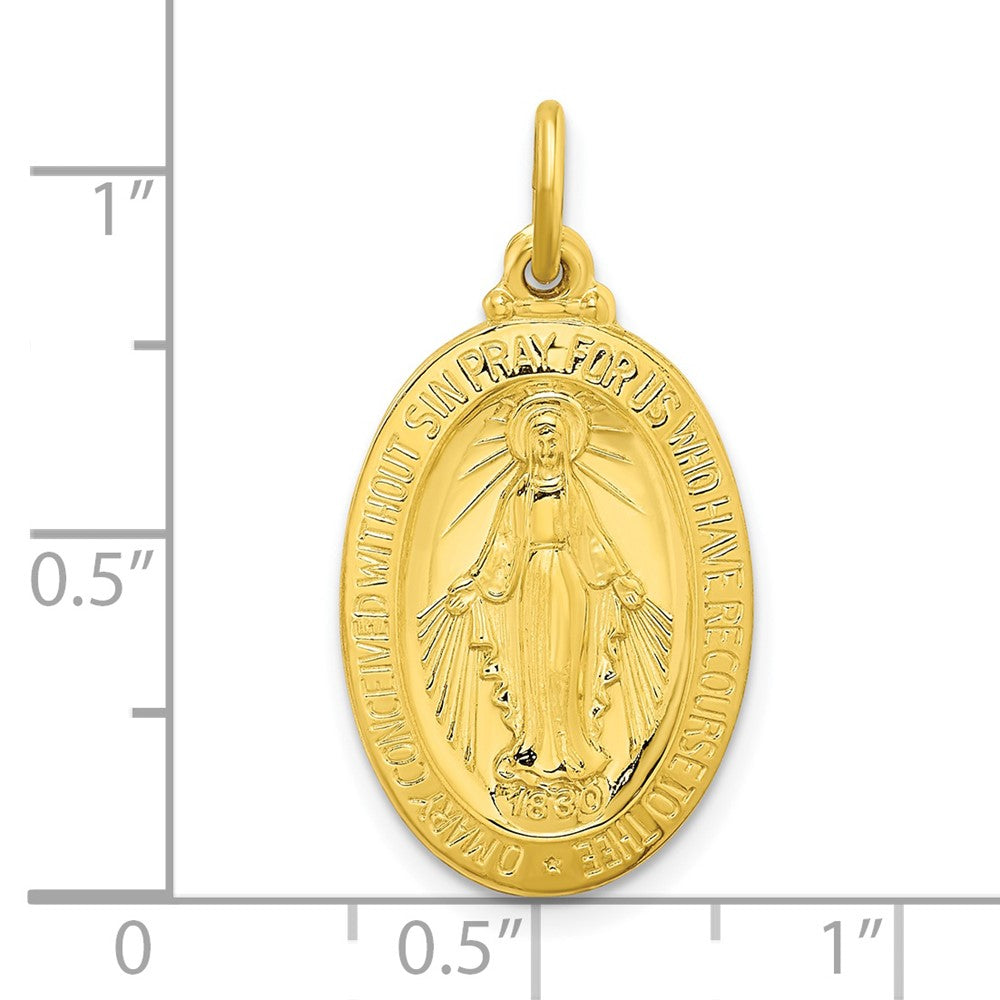 Ss/Gold Plated Sterling Silver Gold-Tone Polished Solid Miraculous Medal Pendant