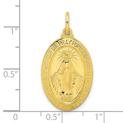 Ss/Gold Plated Sterling Silver Gold-Tone Polished Solid Miraculous Medal Pendant