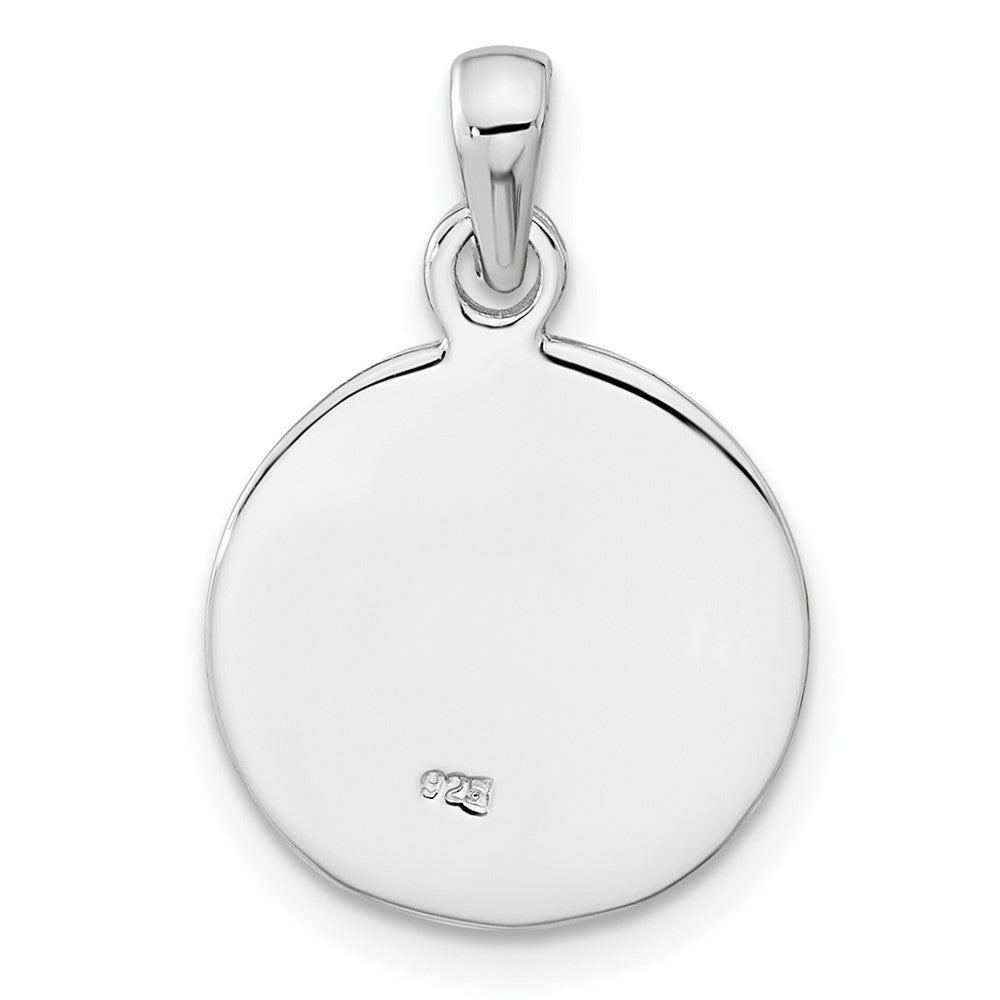 Sterling Silver Rhodium-Plated Polished Mary Praying Pendant