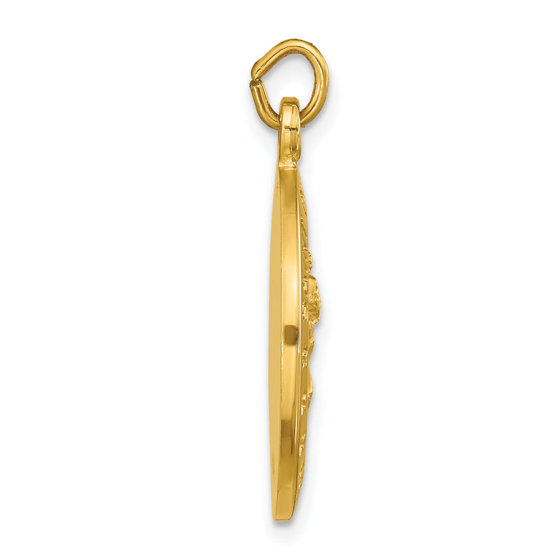 Sterling Silver Gold-Plated Polished And Satin Saint Christopher Pendant