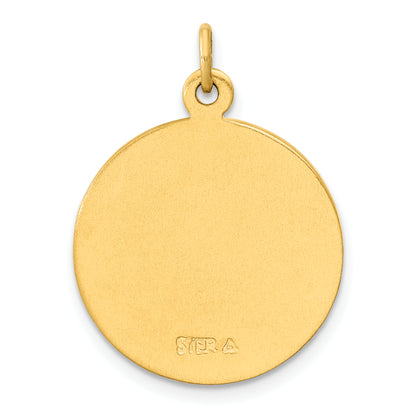 Sterling Silver Gold-Plated Polished And Satin Saint Christopher Pendant