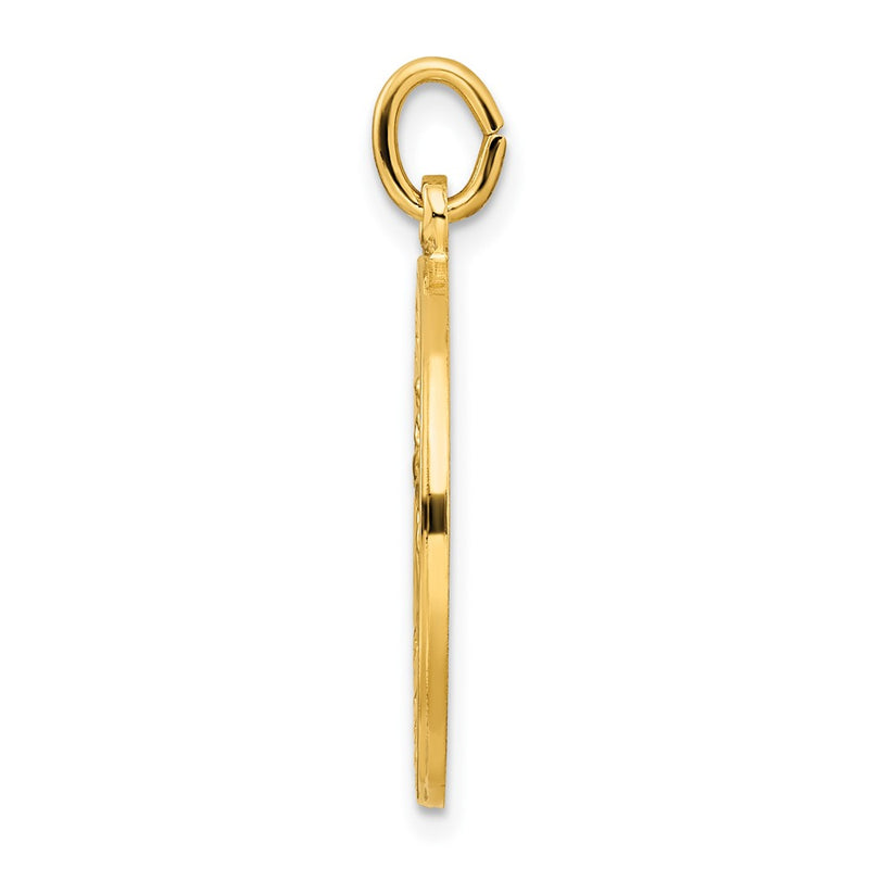 Ss/Gold Plated Sterling Silver Gold-Tone Polished Solid Saint Christopher Medal Pendant
