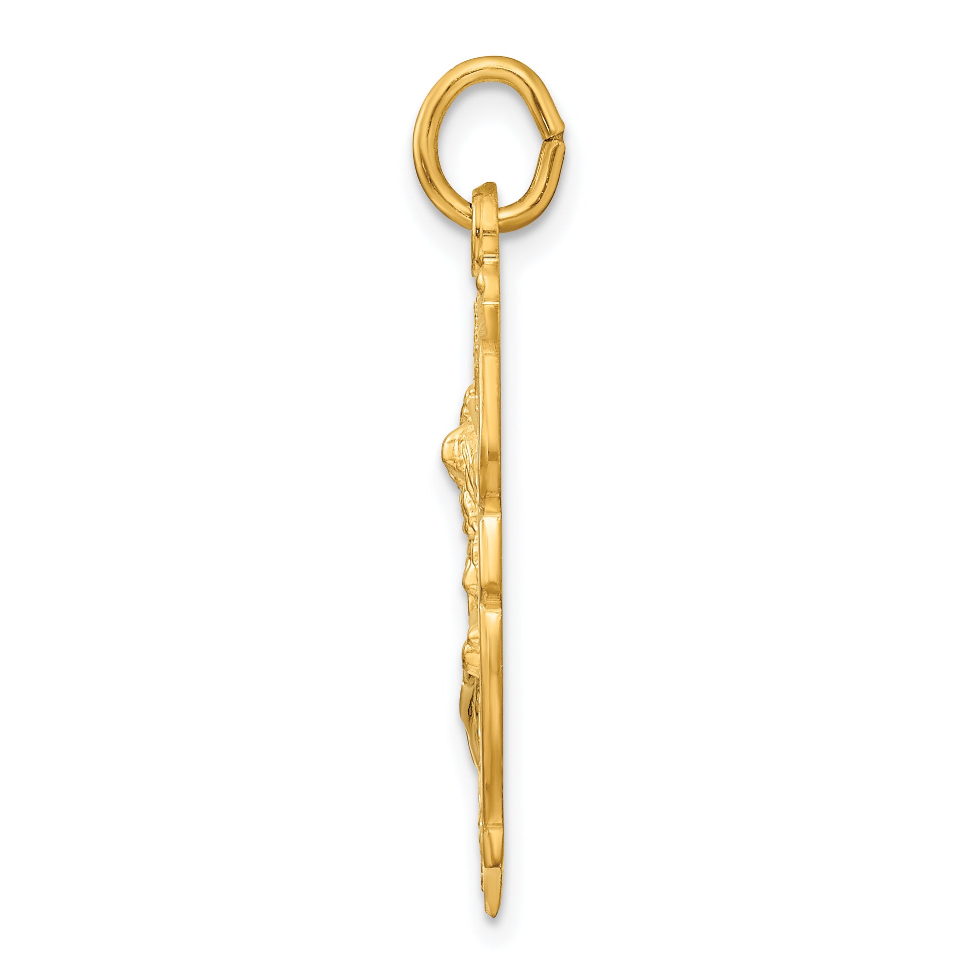 Ss/Gold Plated Sterling Silver Gold-Tone Polished Solid Saint Michael Medal Pendant