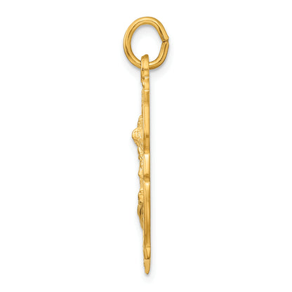 Ss/Gold Plated Sterling Silver Gold-Tone Polished Solid Saint Michael Medal Pendant