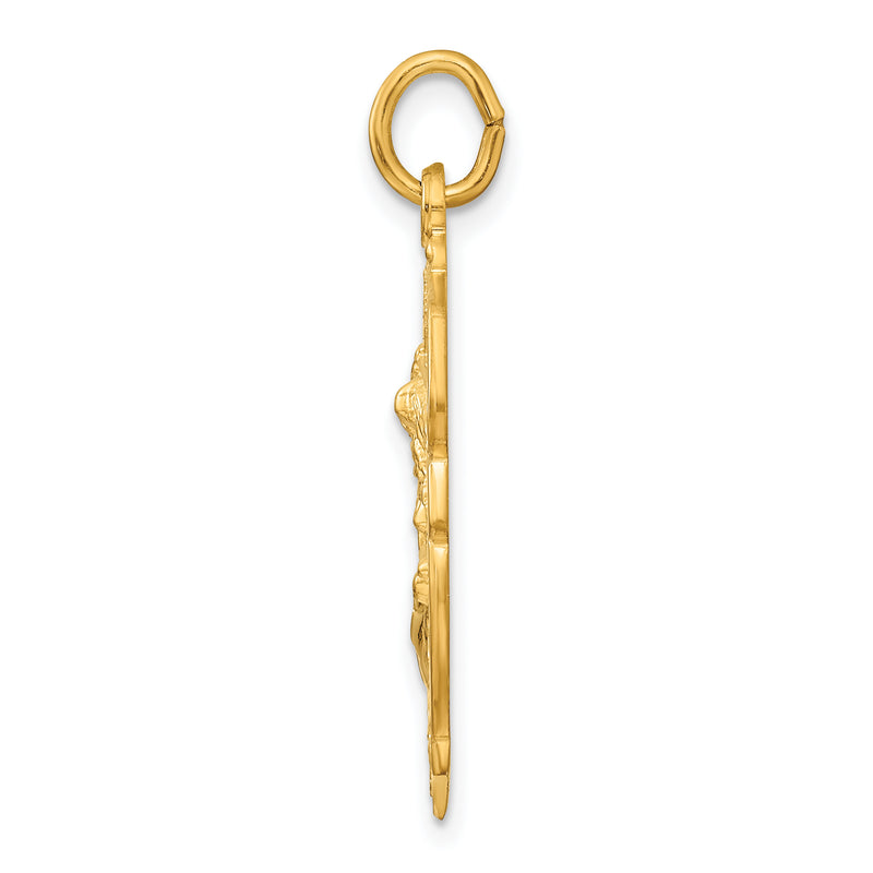 Ss/Gold Plated Sterling Silver Gold-Tone Polished Solid Saint Michael Medal Pendant