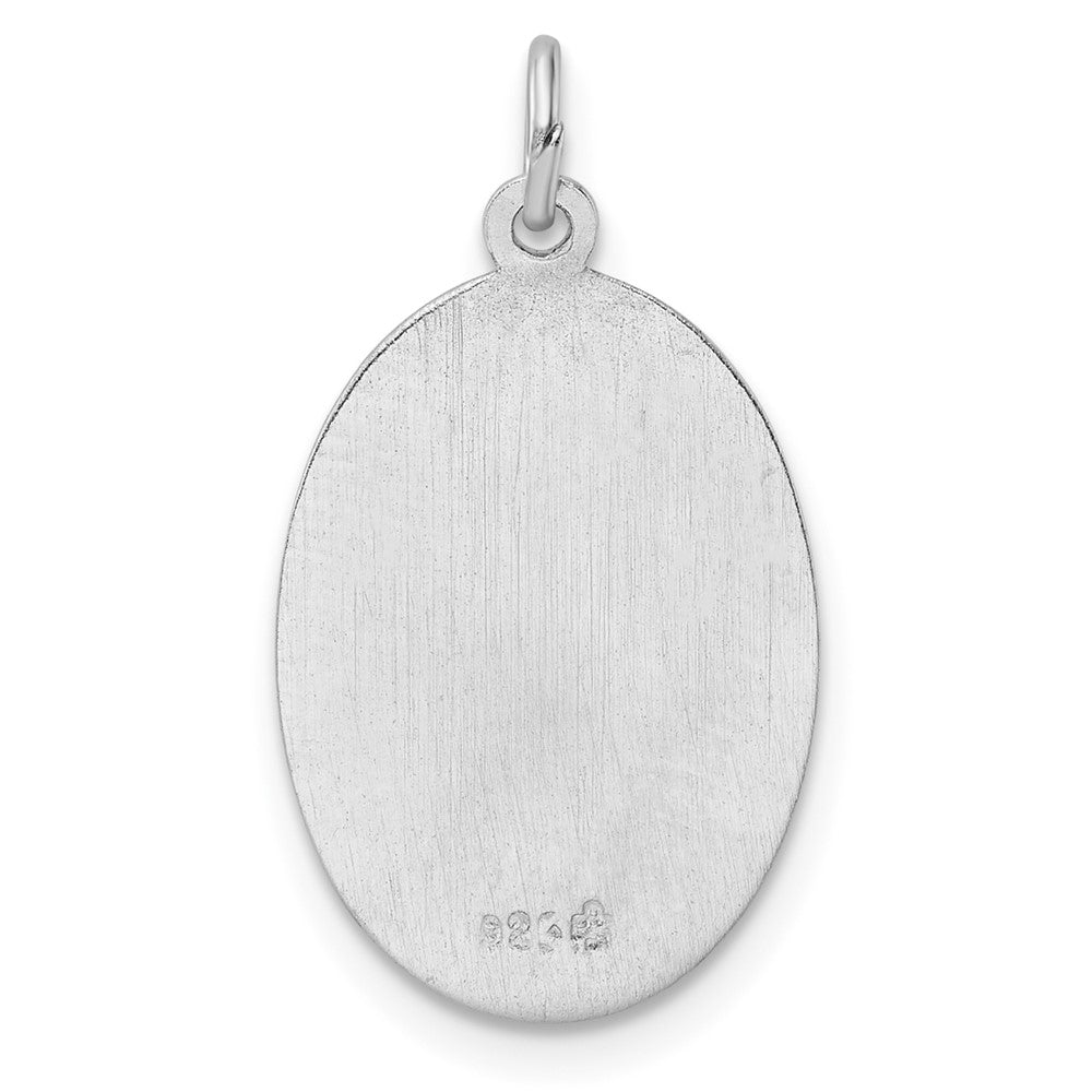 Sterling Silver Rhodium-Plated Polished Solid Saint Christopher Pendant