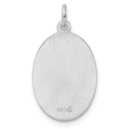 Sterling Silver Rhodium-Plated Polished Solid Saint Christopher Pendant
