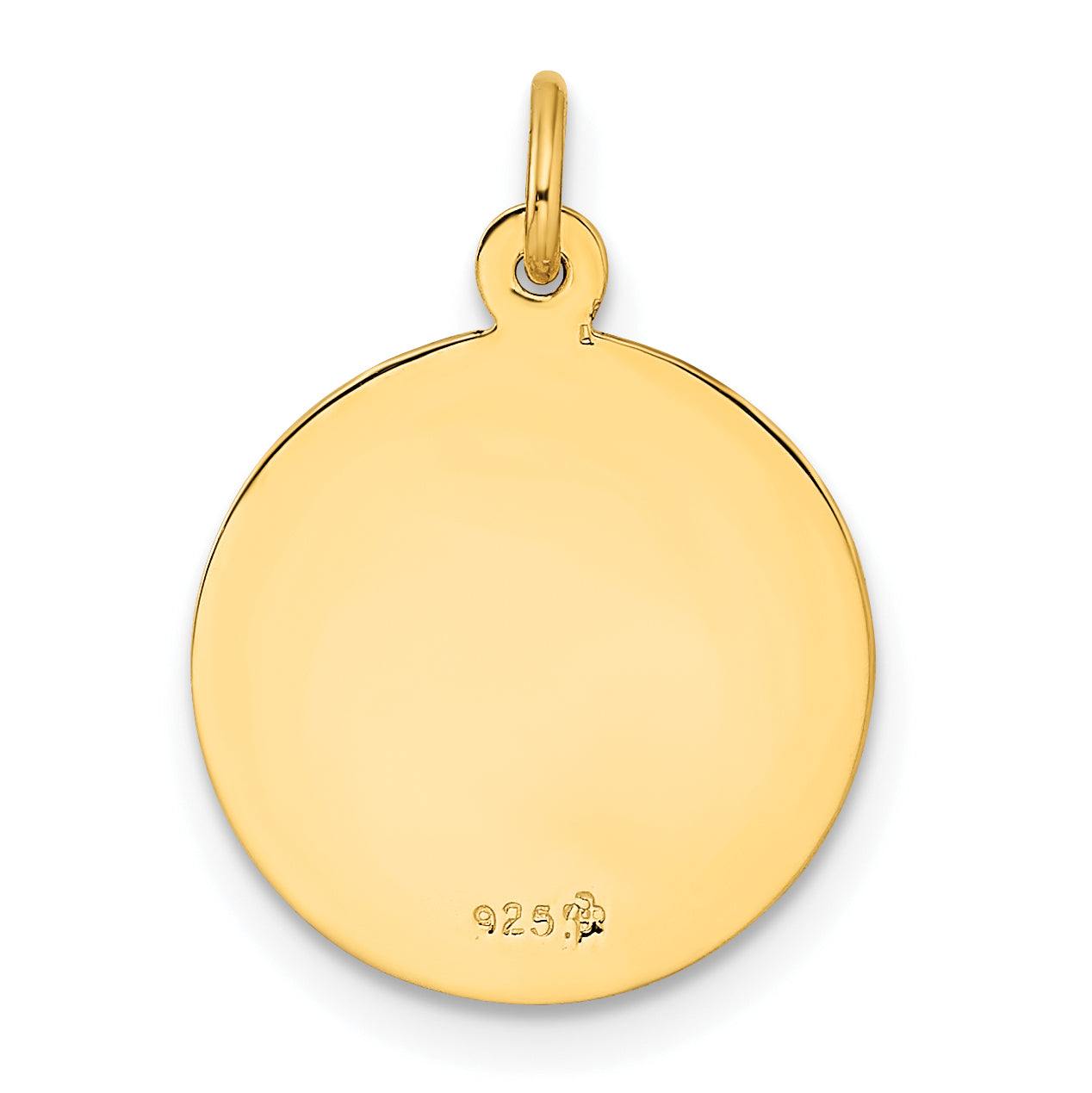 Ss/Gold Plated Sterling Silver Gold-Tone Polished Solid Saint Christopher Medal Pendant