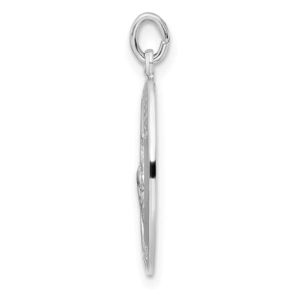 Sterling Silver Rhodium-Plated Polished Solid Saint Jude Pendant