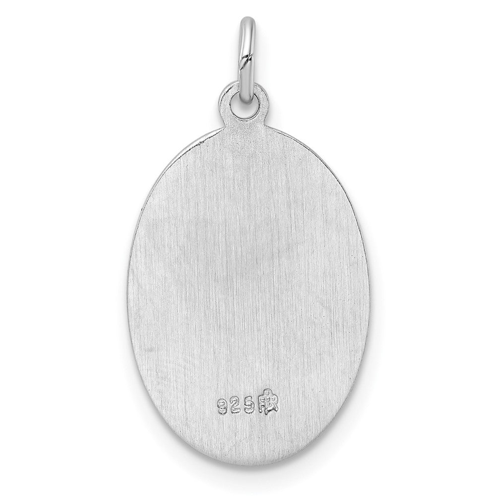 Sterling Silver Rhodium-Plated Polished Solid Saint Jude Pendant