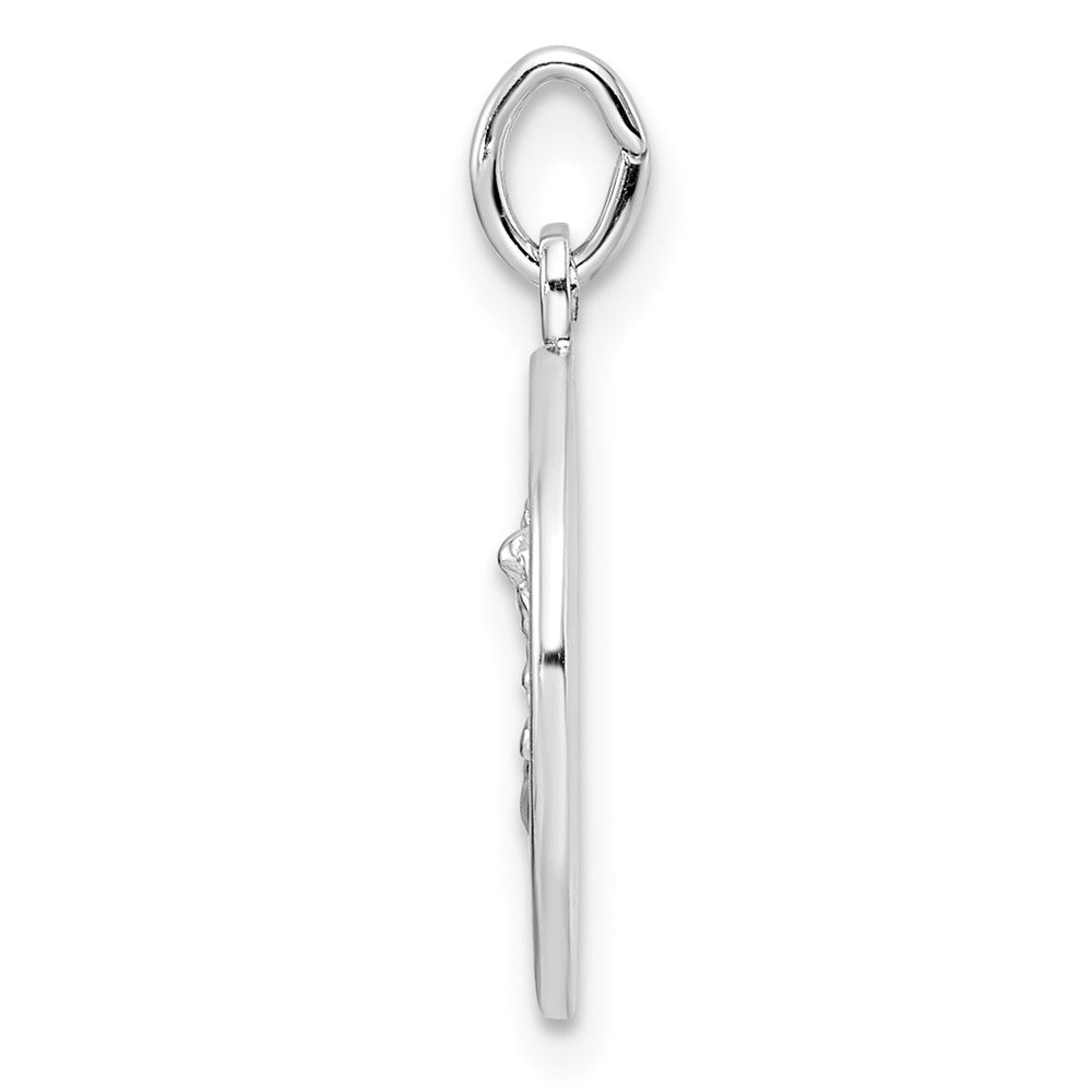 Sterling Silver Rhodium-Plated Polished Solid Saint Michael Pendant