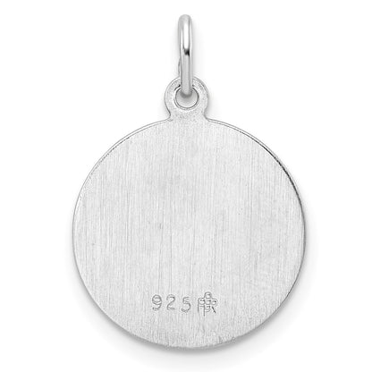 Sterling Silver Rhodium-Plated Polished Solid Saint Michael Pendant