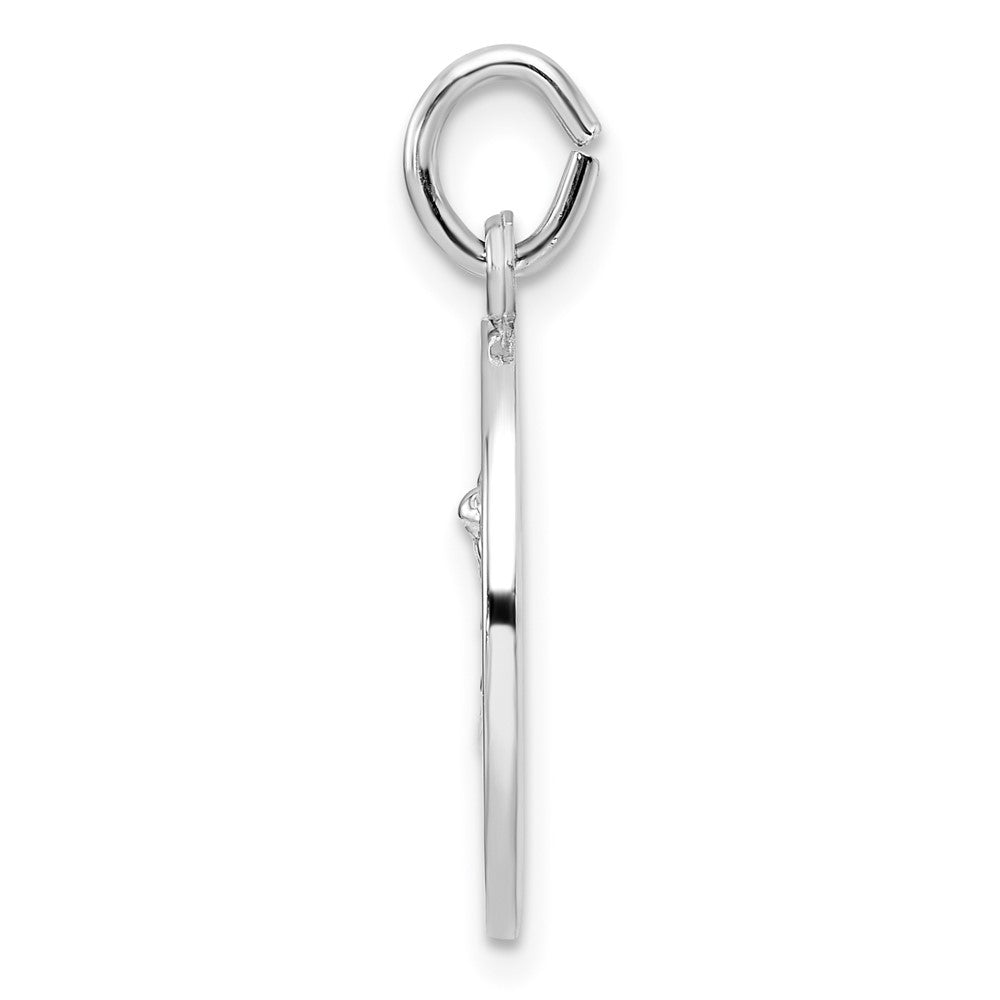 Sterling Silver Rhodium-Plated Polished Solid Saint Michael Pendant