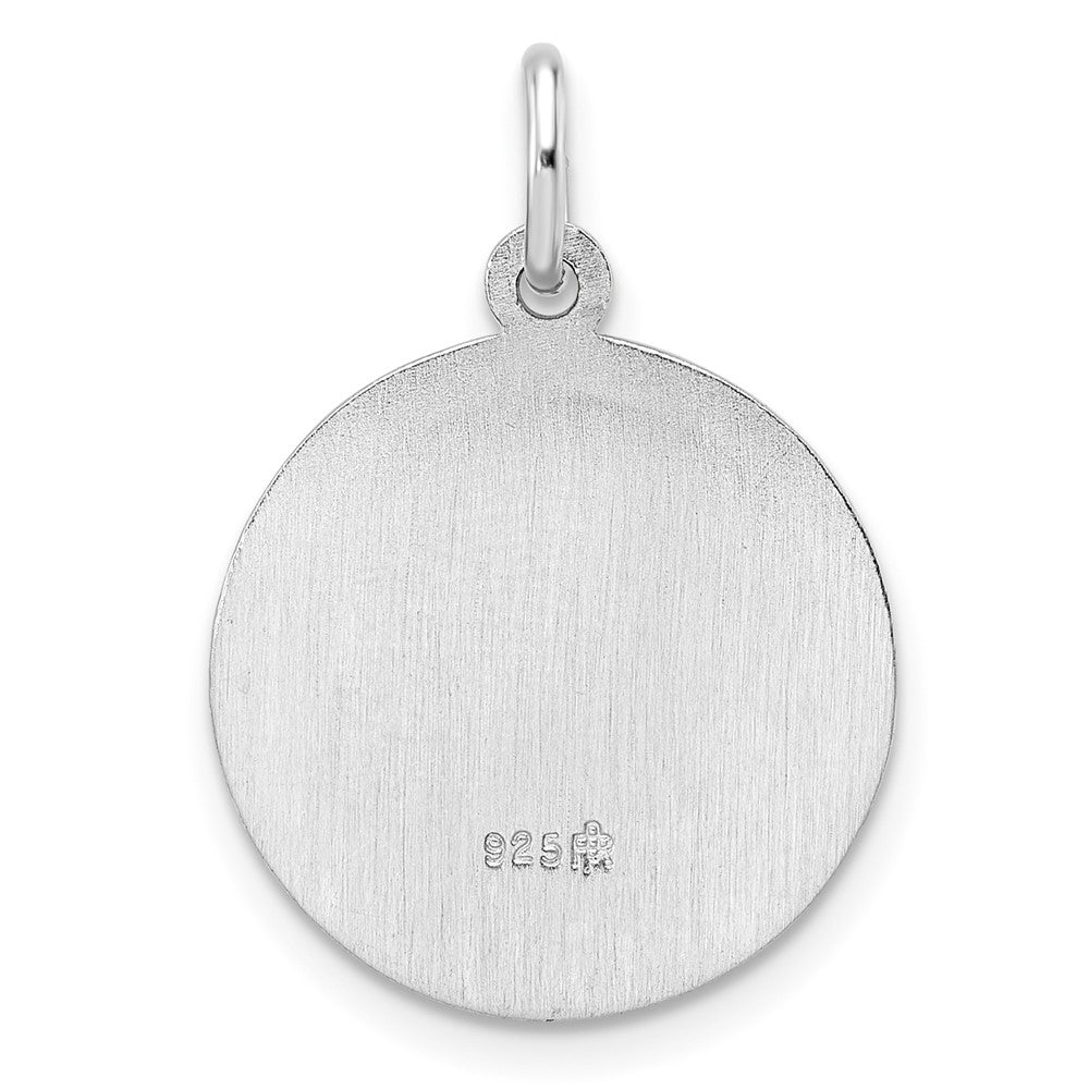 Sterling Silver Rhodium-Plated Polished Solid Saint Michael Pendant