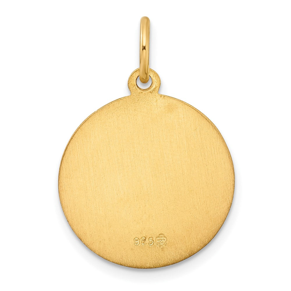 Ss/Gold Plated Sterling Silver Gold-Tone Polished Solid Saint Michael Medal Pendant