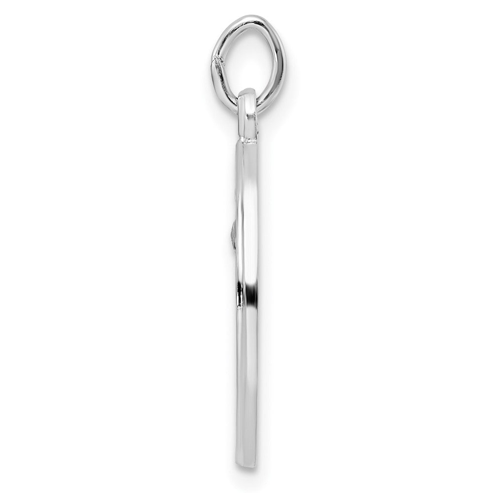Sterling Silver Rhodium-Plated Polished Solid Saint Anthony Pendant