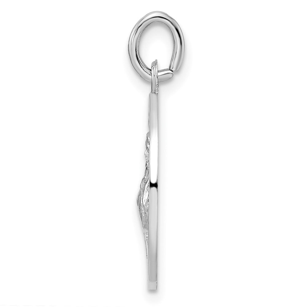 Sterling Silver Rhodium-Plated Polished Solid Saint Francis Pendant