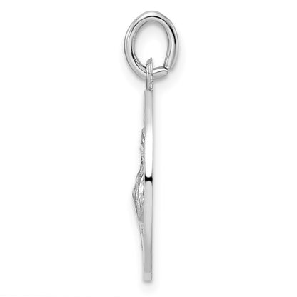 Sterling Silver Rhodium-Plated Polished Solid Saint Francis Pendant