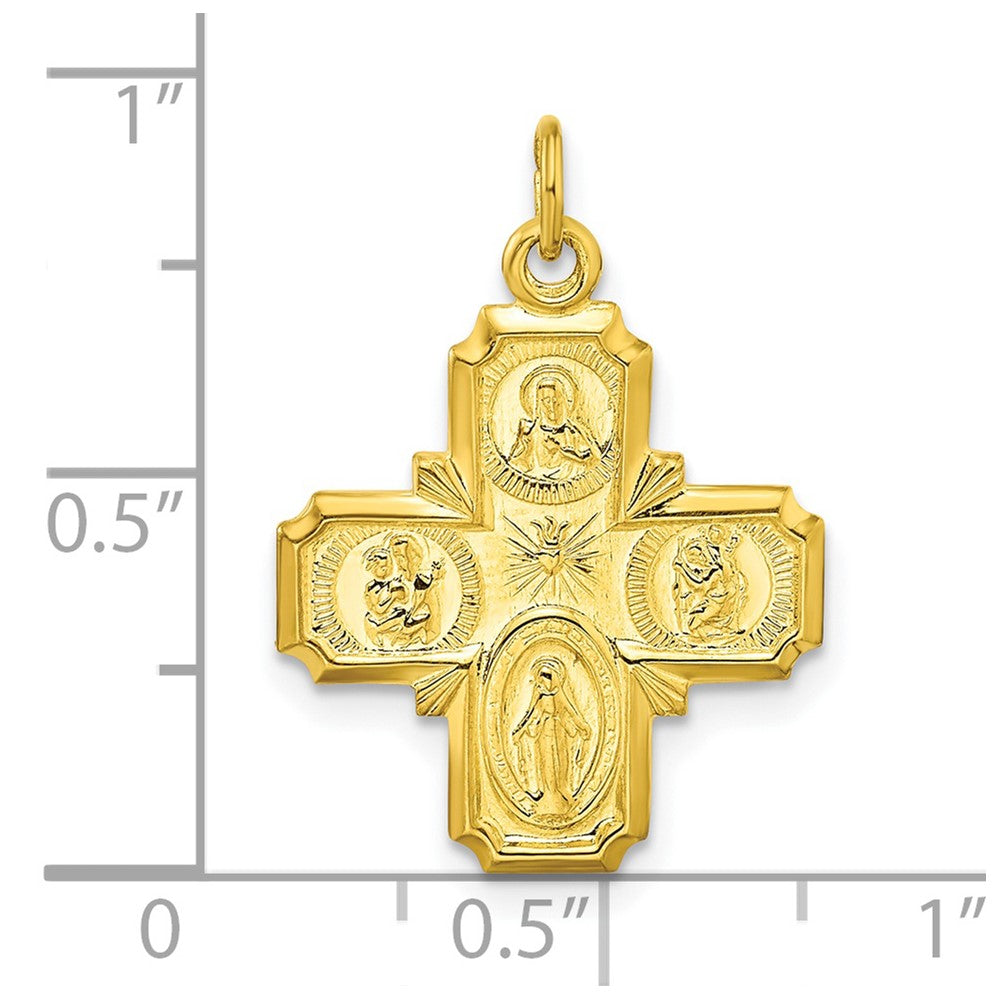 Ss/Gold Plated Sterling Silver Gold-Tone Polished Solid Miraculous Medal Pendant