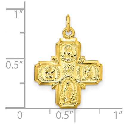 Ss/Gold Plated Sterling Silver Gold-Tone Polished Solid Miraculous Medal Pendant