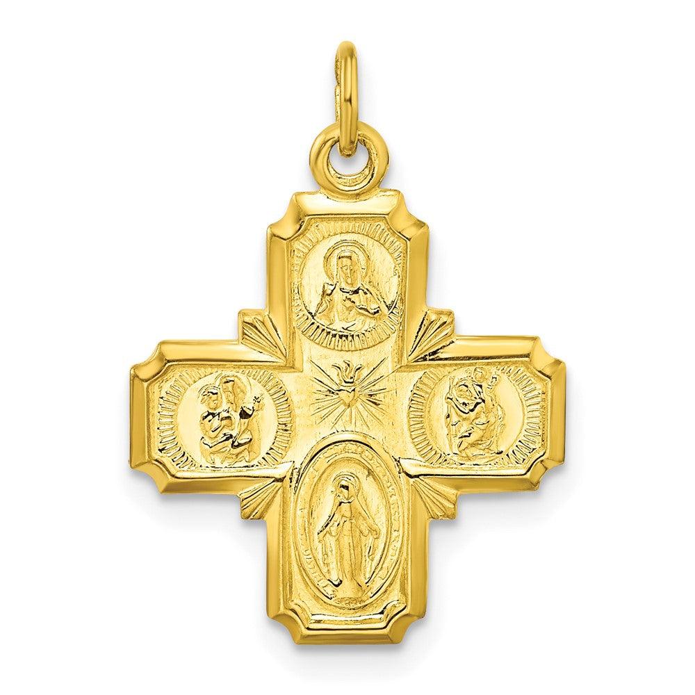 Ss/Gold Plated Sterling Silver Gold-Tone Polished Solid Miraculous Medal Pendant