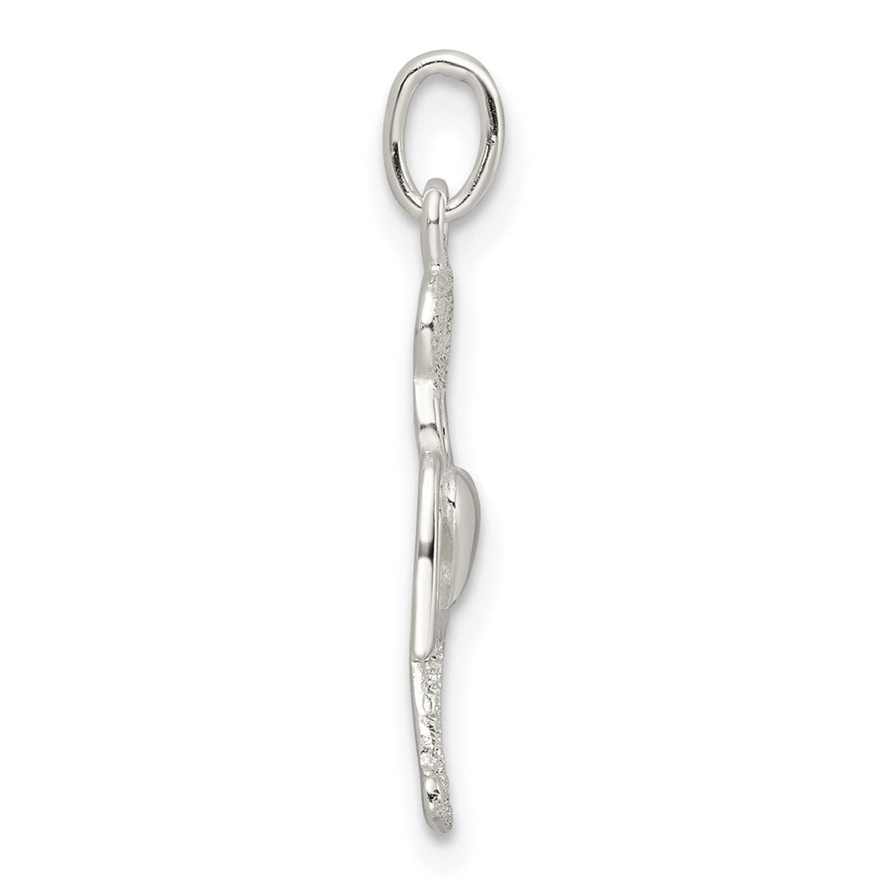 Sterling Silver Polished And Lasered Angel Pendant