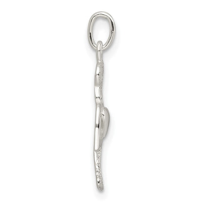 Sterling Silver Polished And Lasered Angel Pendant