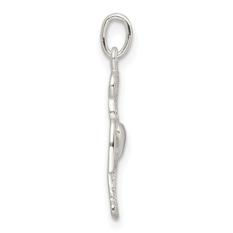 Sterling Silver Polished And Lasered Angel Pendant