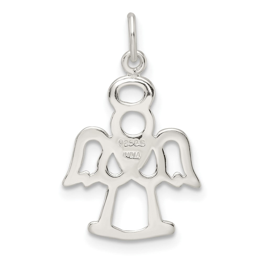 Sterling Silver Polished And Lasered Angel Pendant