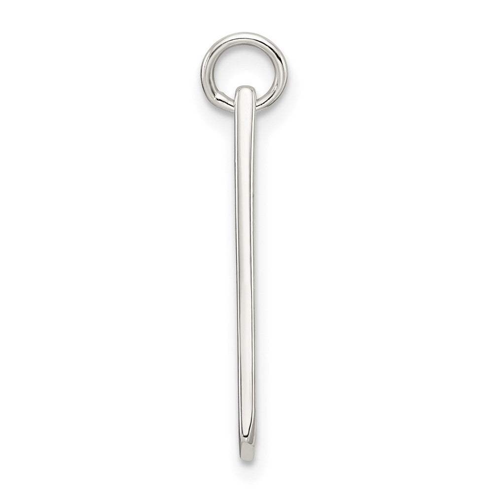 Sterling Silver Footprints On Textured Bar Charm