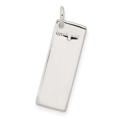 Sterling Silver Footprints On Textured Bar Charm