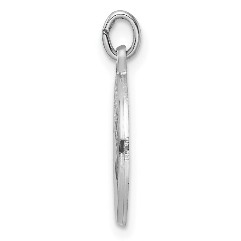 Sterling Silver Rhodium-Plated Polished Solid 1St Holy Communion Pendant