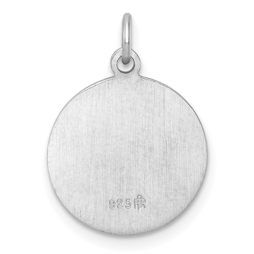 Sterling Silver Rhodium-Plated Polished Solid 1St Holy Communion Pendant