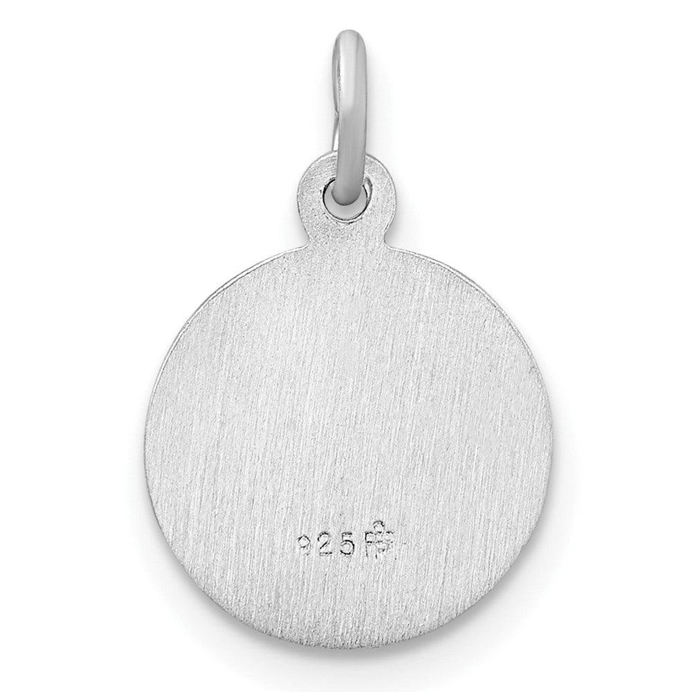 Sterling Silver Rhodium-Plated Polished Solid 1St Holy Communion Pendant