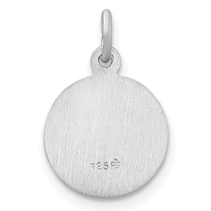 Sterling Silver Rhodium-Plated Polished Solid 1St Holy Communion Pendant