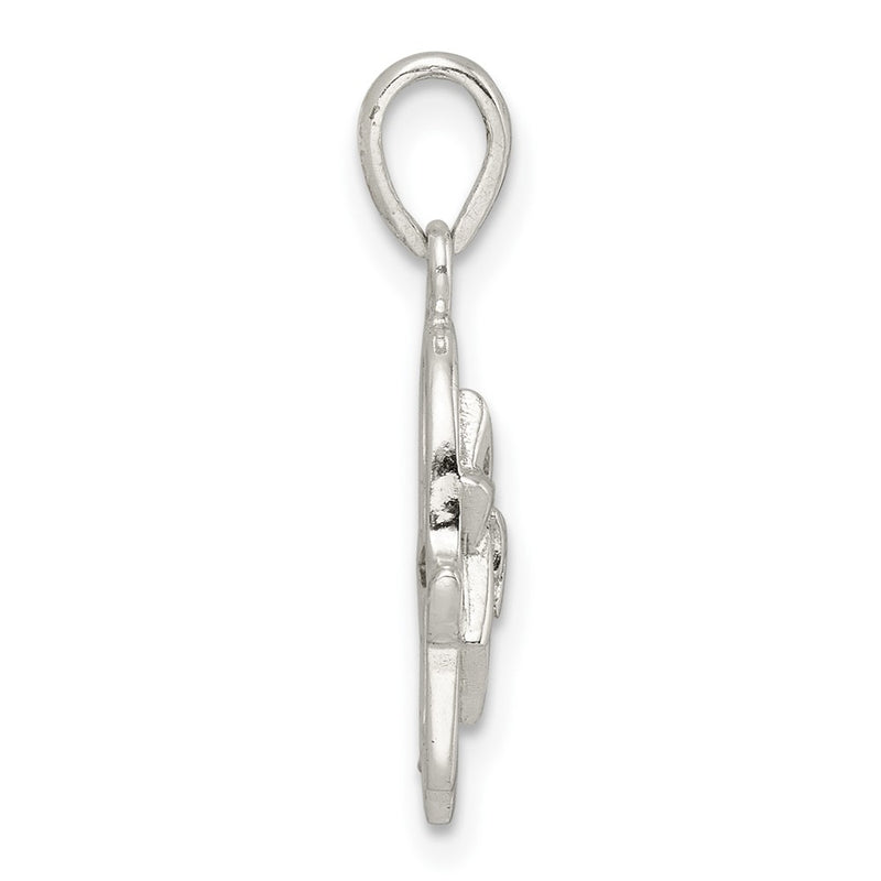 Sterling Silver Polished Chai In Star Of David Hamsa Pendant