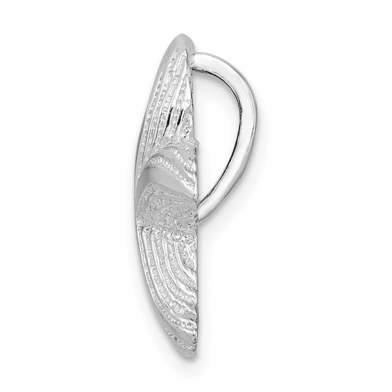 Sterling Silver De-Ani Rhodium-Plated Polished And Textured Starfish Slide