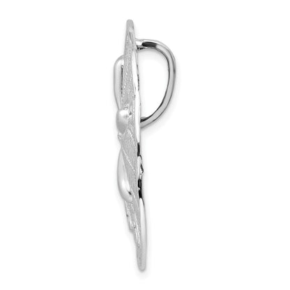 Sterling Silver De-Ani Rhodium-Plated Polished And Textured Large Sand Dollar Slide