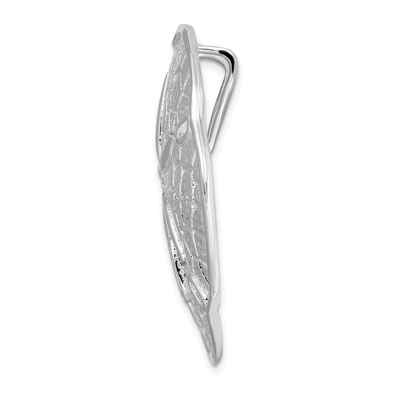 Sterling Silver De-Ani Rhodium-Plated Polished Sand Dollar With Scalloped Edge Slide