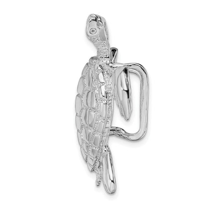 Sterling Silver De-Ani Rhodium-Plated Polished Sea Turtle Slide