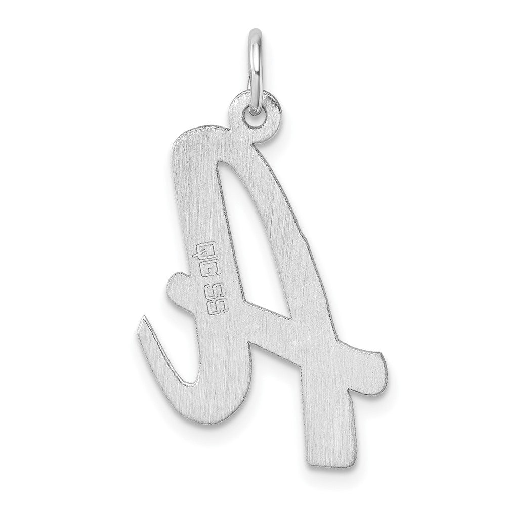 Large Sterling Silver Rhodium-Plated Script Letter Initial Charm