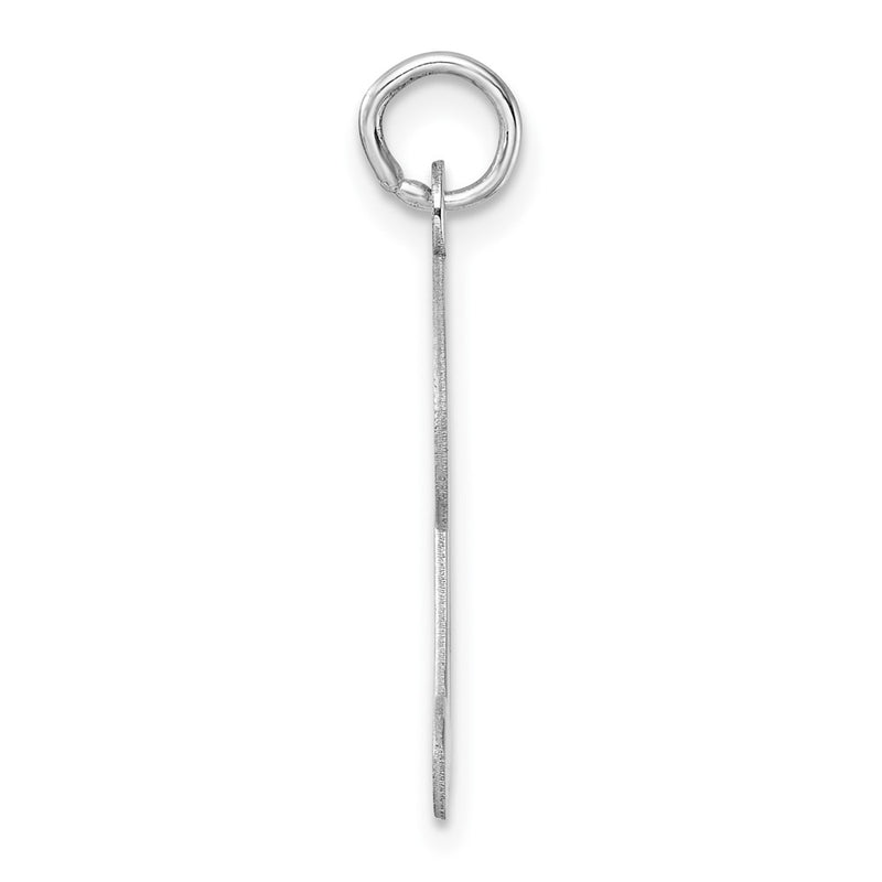 Large Sterling Silver Rhodium-Plated Script Letter D Initial Charm