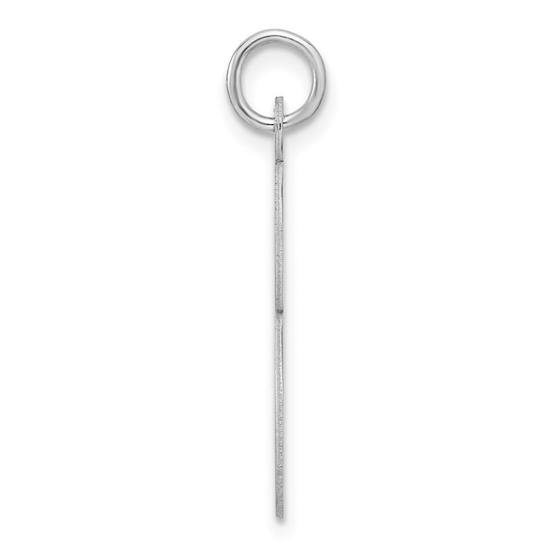 Large Sterling Silver Rhodium-Plated Script Letter E Initial Charm