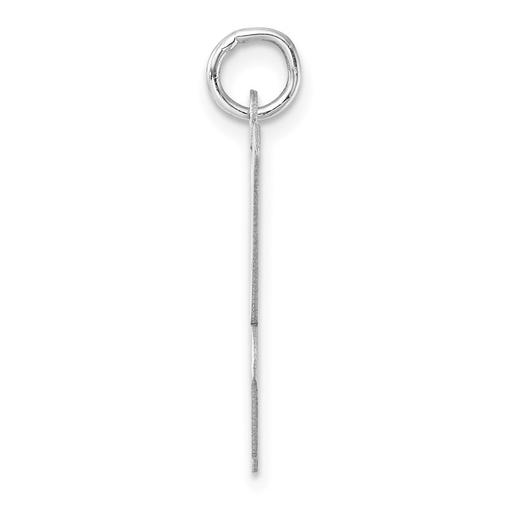 Large Sterling Silver Rhodium-Plated Script Letter K Initial Charm